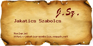 Jakatics Szabolcs névjegykártya